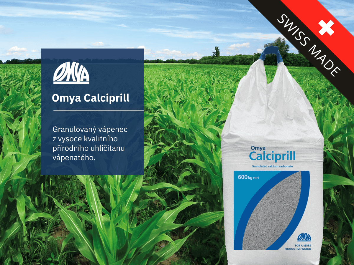 Omya Calciprill je granulovaný vápenec z vysoce kvalitního přírodního uhličitanu vápenatého. Four Leaves Agro - Zdravá půda, zdravá farma