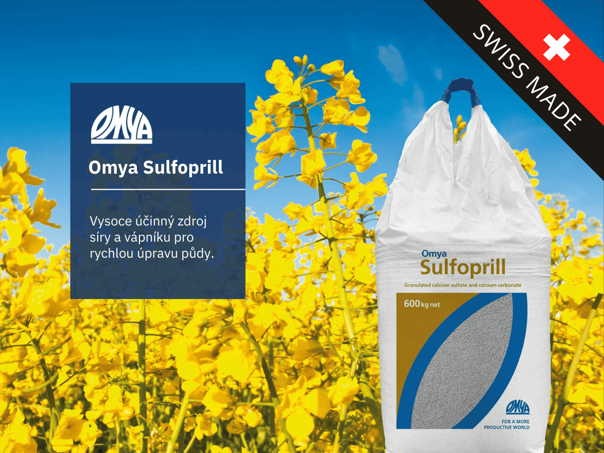 Omya Sulfoprill je granulovaný síran vápanetý. Four Leaves Agro - Zdravá půda, zdravá farma